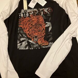 Buffalo David Bitton Tiger Graphic Long Sleeve Shirt. size S